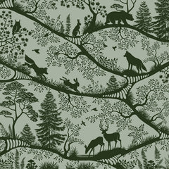 Close-up of the Nordic Nature – Green Green wallpaper mural by Oliver Robins