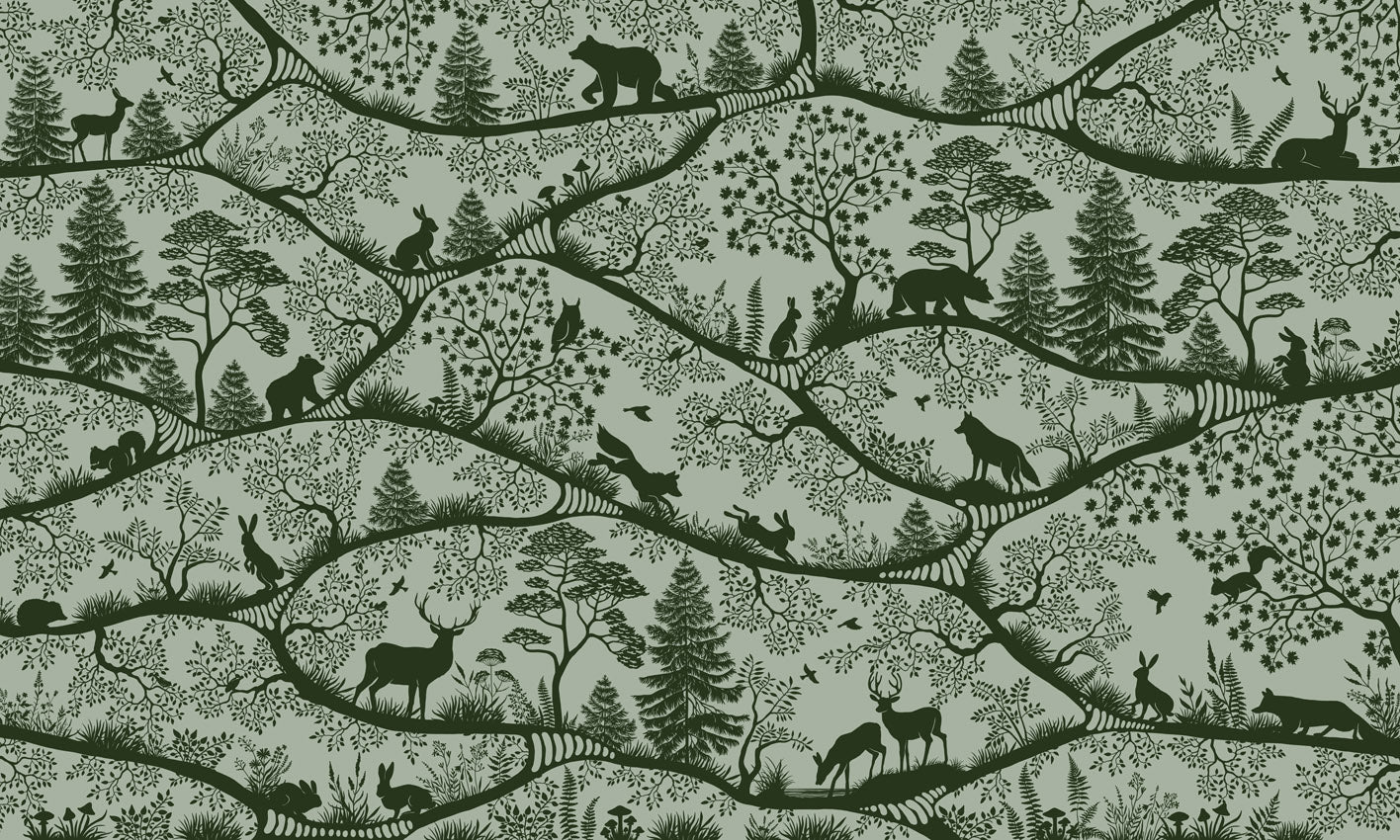 Nordic Nature – Green Green wallpaper mural by Oliver Robins