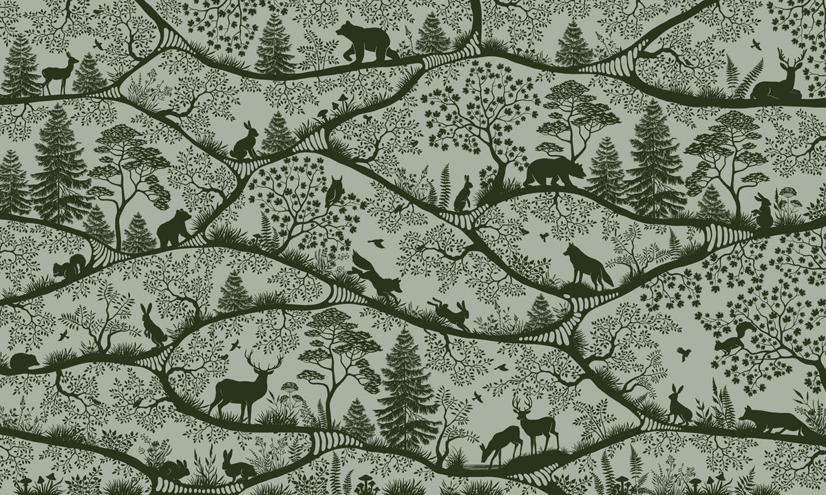 Nordic Nature – Green Green wallpaper mural by Oliver Robins