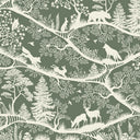 Close-up of the Nordic Nature – Green White wallpaper mural by Oliver Robins
