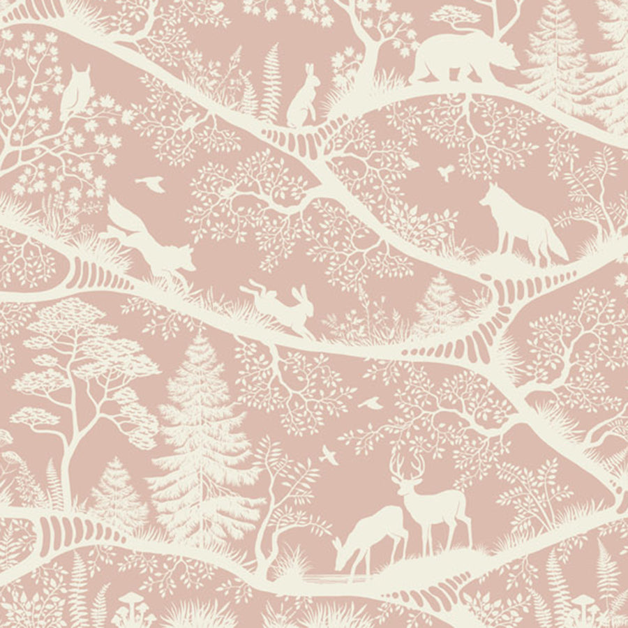 Close-up of the Nordic Nature – Pink White wallpaper mural by Oliver Robins