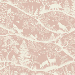 Close-up of the Nordic Nature – Pink White wallpaper mural by Oliver Robins