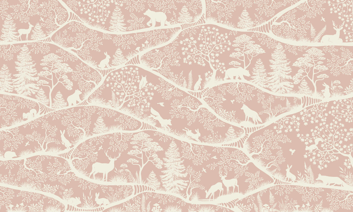 Nordic Nature – Pink White wallpaper mural by Oliver Robins