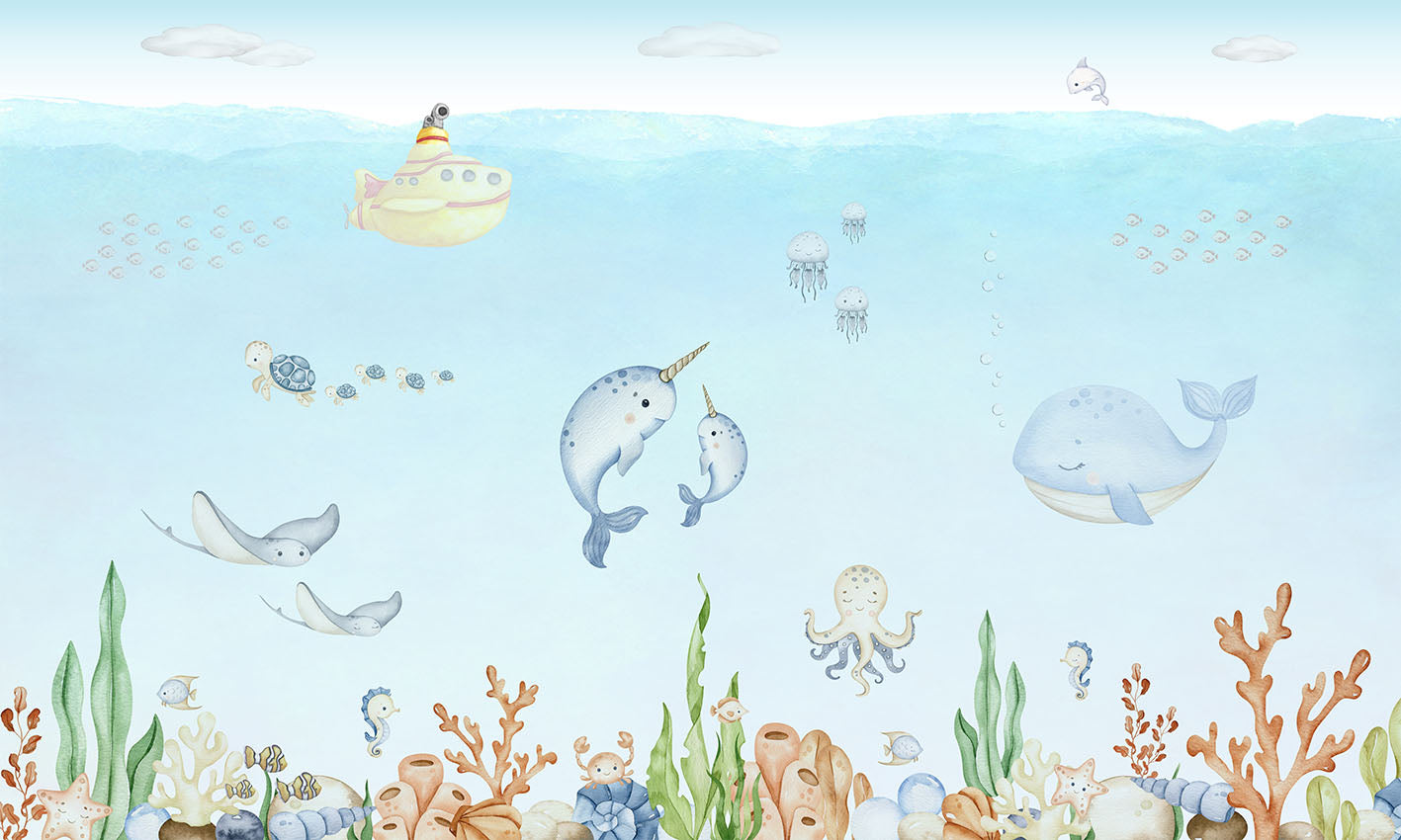 Ocean Joy wallpaper mural by Oliver Robins