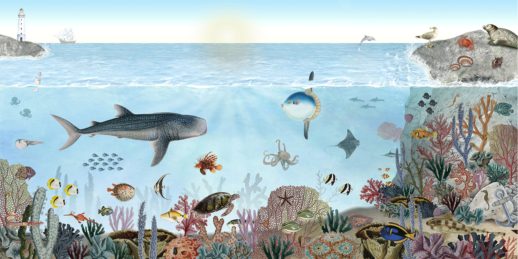 Ocean Lookbook wallpaper mural by Kikki Belle