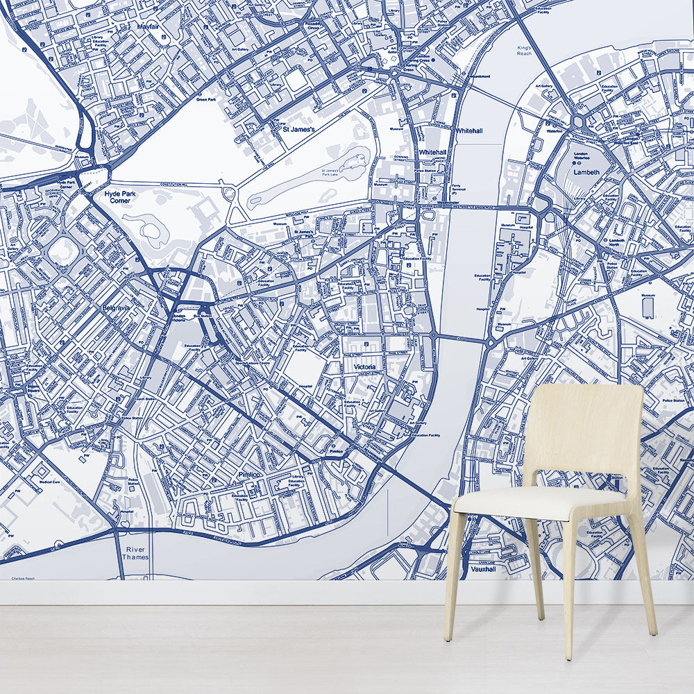 OS Street Map Wallpaper | Blue