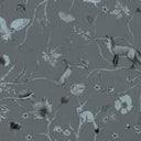Close-up of the Playful Forest – Monochrome Blue wallpaper mural