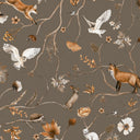 Close-up of the Playful Forest – Taupe wallpaper mural