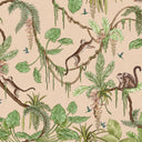 Close-up of the Playful Monkeys – Beige wallpaper mural