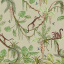 Close-up of the Playful Monkeys – Green wallpaper mural