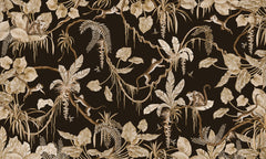 Playful Monkeys – Vintage Black wallpaper mural by Kikki Belle