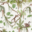 Close-up of the Playful Monkeys – White wallpaper mural