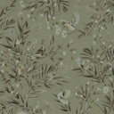 Close-up of the Playful Robins – Monochrome Green wallpaper mural