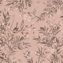 Close-up of the Playful Robins – Monochrome Pink wallpaper mural