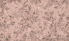 Playful Robins – Monochrome Pink wallpaper mural by Kikki Belle