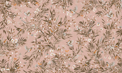 Playful Robins – Vintage Pink wallpaper mural by Kikki Belle