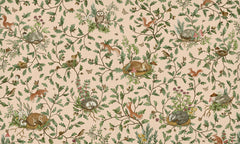 Playful Woods – Beige wallpaper mural by Kikki Belle