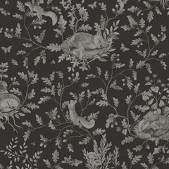 Close-up of the Playful Woods – Monochrome Black wallpaper mural