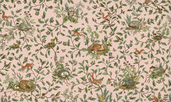 Playful Woods – Pink wallpaper mural by Kikki Belle
