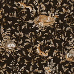 Close-up of the Playful Woods – Vintage Black wallpaper mural