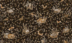 Playful Woods – Vintage Black wallpaper mural by Kikki Belle