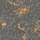 Close-up of the Playful Woods – Vintage Blue wallpaper mural