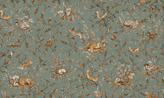 Playful Woods – Vintage Green wallpaper mural by Kikki Belle
