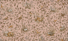 Playful Woods – Vintage Pink wallpaper mural by Kikki Belle