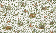 Playful Woods – White wallpaper mural by Kikki Belle