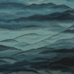 Close-up of the Roerich Hills wallpaper mural by Grigory Gladarev