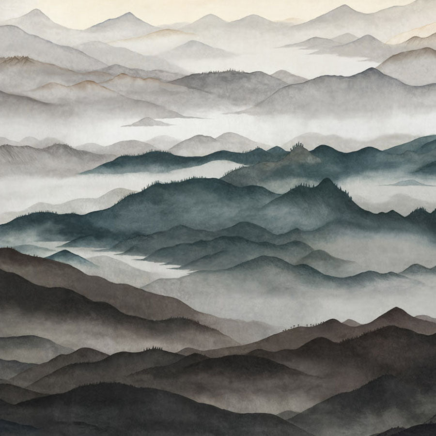 Close-up of the Roerich Light wallpaper mural by Grigory Gladarev