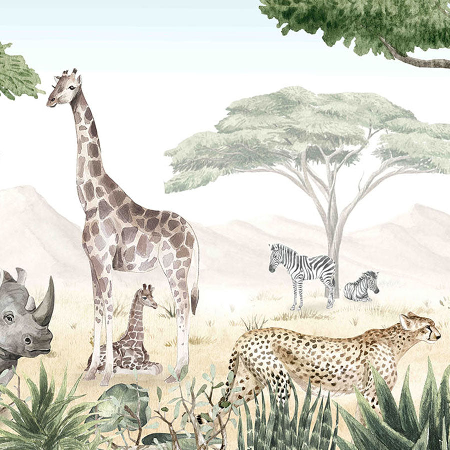 Close-up of the Savannah Jive wallpaper mural