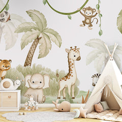 Savannah Joy wallpaper mural shown in a children's bedroom teepee