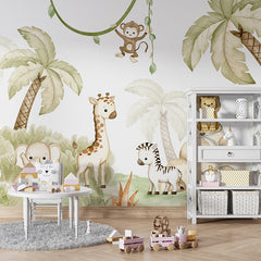 Savannah Joy wallpaper mural shown in a children's playroom table