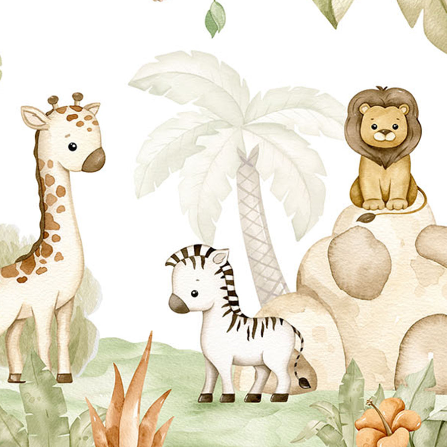 Close-up of the Savannah Joy wallpaper mural by Oliver Robins