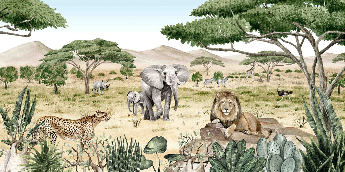 Savannah Secrets wallpaper mural by Kikki Belle