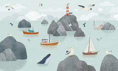 Seaside Stories wallpaper mural by Oliver Robins