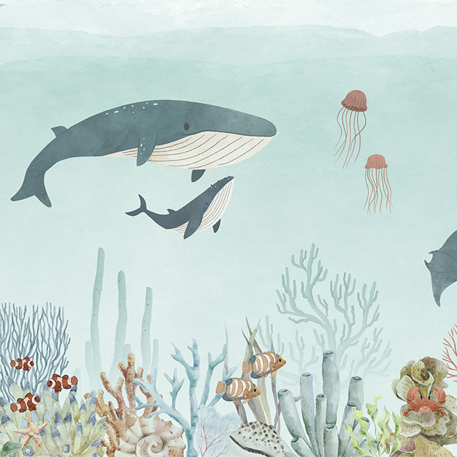 Close-up of the Sensational Sea – Blue wallpaper mural by Oliver Robins