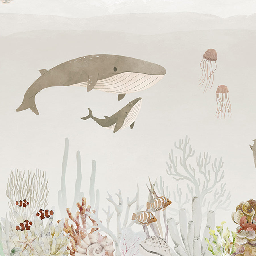 Close-up of the Sensational Sea – Brown wallpaper mural by Oliver Robins