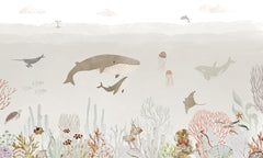 Sensational Sea – Brown wallpaper mural by Oliver Robins