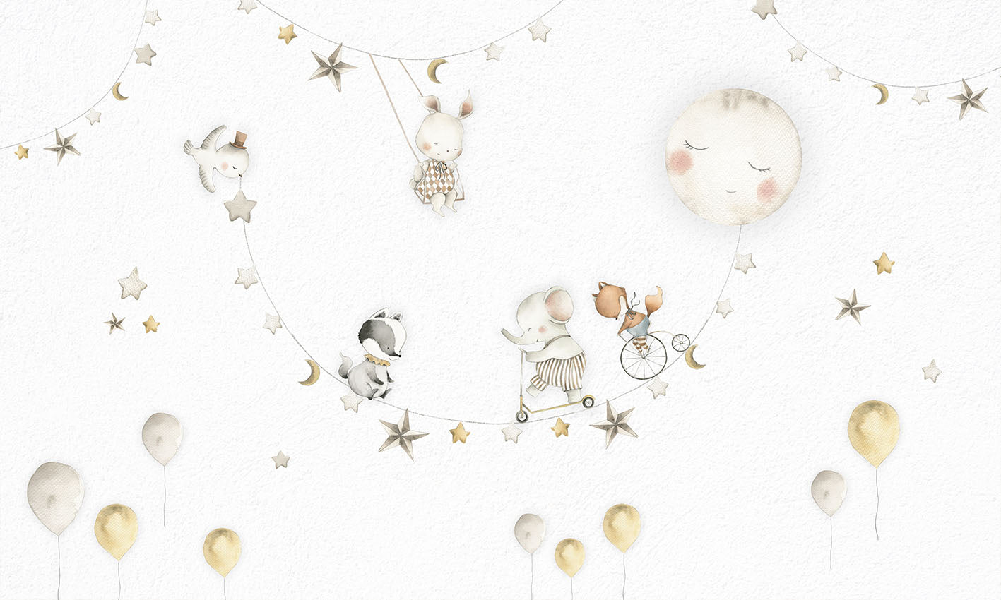Sleeping Moon wallpaper mural by Oliver Robins