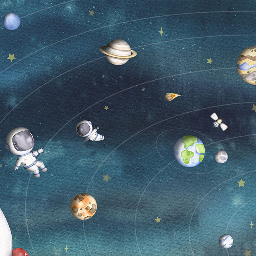 Close-up of the Space Joy – Dark wallpaper mural by Oliver Robins
