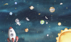 Space Joy – Dark wallpaper mural by Oliver Robins