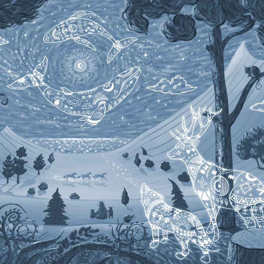 Close-up of the Spirit Night – Blue wallpaper mural by Oliver Robins