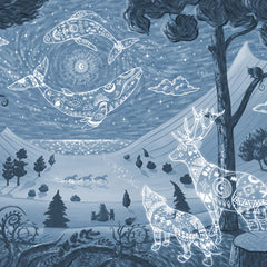 Close-up of the Spirit Night – Blue wallpaper mural by Oliver Robins