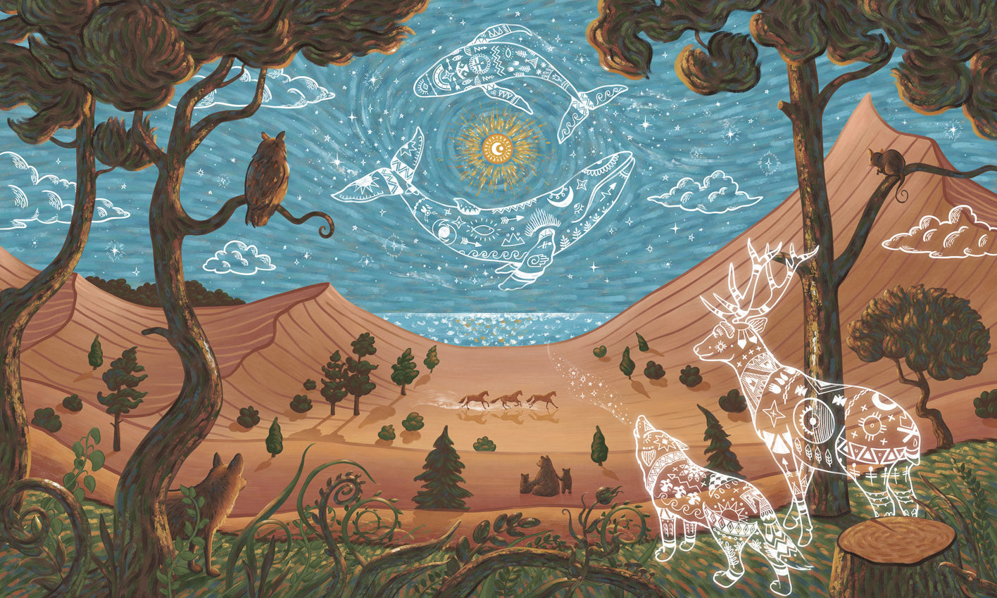 Spirit Night wallpaper mural by Oliver Robins