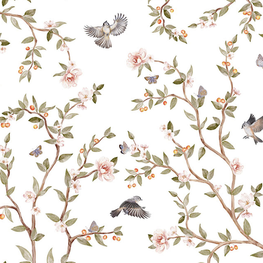 Close-up of the Summer Roses wallpaper mural