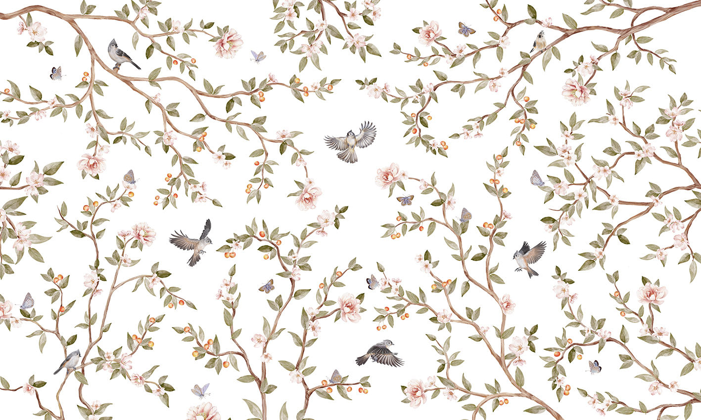 Summer Roses wallpaper mural by Kikki Belle