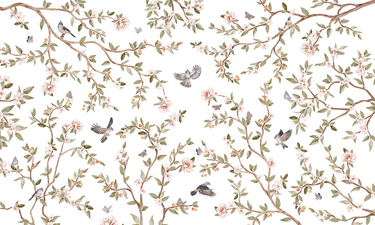 Summer Roses wallpaper mural by Kikki Belle