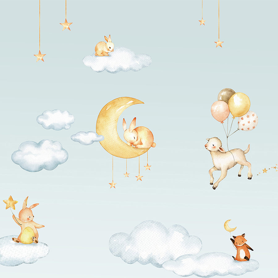 Close-up of the Sweet Dreams – Blue wallpaper mural by Oliver Robins